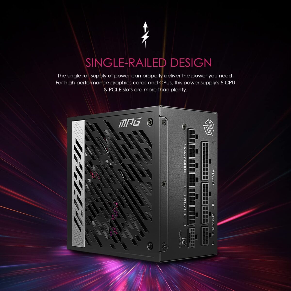 MSI MPG A1000G PCIE 5 & ATX 3.0 80+GOLD PSU - Image 5