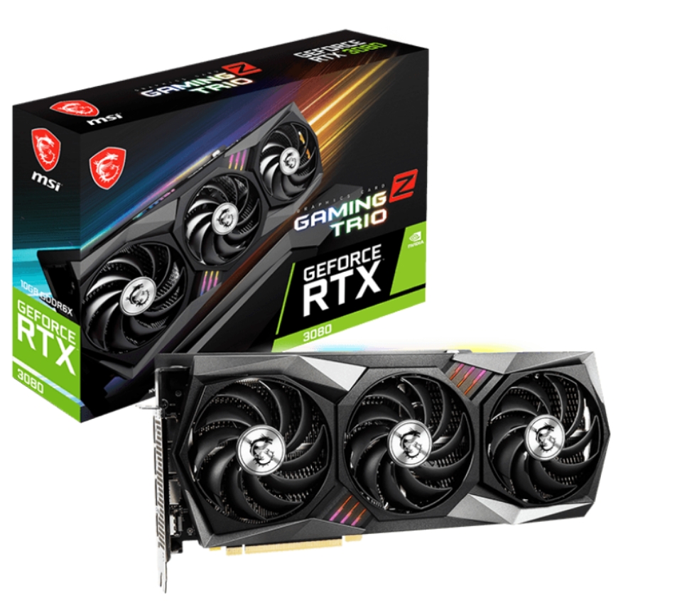 MSI Gaming GeForce RTX 3080 LHR 10GB GDRR6X 320-Bit HDMI/DP Nvlink Torx Fan 4 RGB Ampere Architecture Graphics Card (RTX 3080 Gaming Z Trio 10G LHR) "USED"