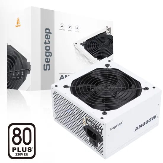 024bb1bb-4db8-442e-9827-59f508a6c6e9 SEGOTEP AN650W 650W WHITE 80PLUS NON MODULAR POWER SUPPLY "WHITE" - Image 1