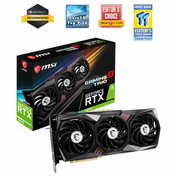 MSI RTX 3070 GAMING X TRIO 256-Bit GDDR6 PCI Express 4.0 , Boost Clock 1830 MHz , 1 x HDMI 2.1 3 x DisplayPort 1.4a ,Graphics Card "USED"