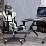 FURGLE CARRY SERIES RACING STYLE WHITE AND BLACK GAMING CHAIR