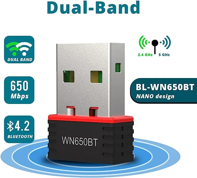LBLINK USB BL-WN650BT NANO WIRELESS BLUETOOTH 4.2 + AC650M - Image 1