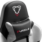 FURGLE CARRY SERIES RACING STYLE WHITE AND BLACK GAMING CHAIR - Image 2