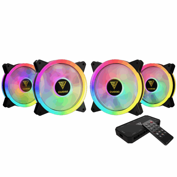 GAMDIAS AEOLUS M2-1204R BLACK 4*FANS HYDRAULIC 1500RPM