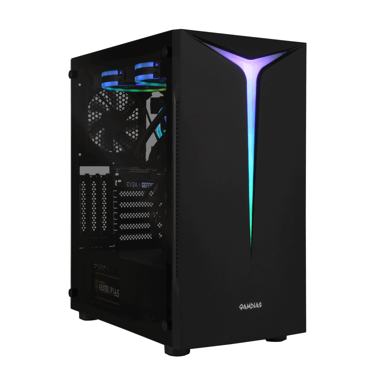 GAMDIAS ARGUS E2 ELITE MIDTOWER TG*2 / FAN*1 BLACK CASE - Image 1