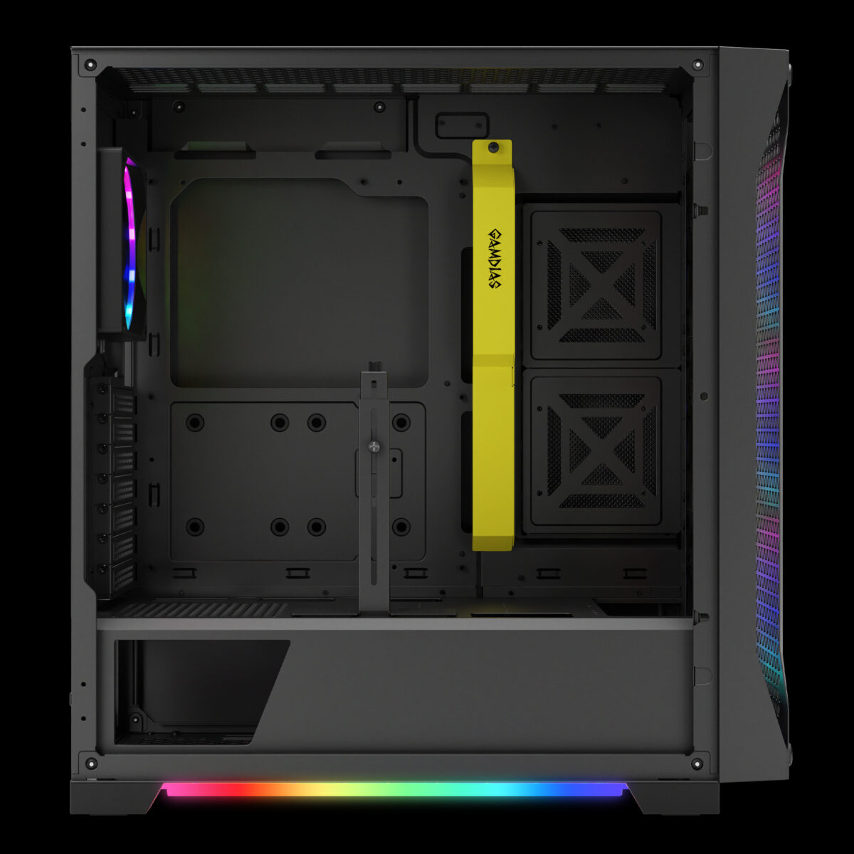 GAMDIAS ATHENA P1 MIDTOWER TG*1 / FAN*4 BLACK CASE - Image 4