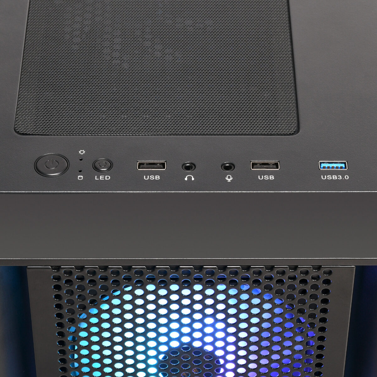 GAMDIAS AURA GC2 MIDTOWER MESH FAN*4 BLACK CASE - Image 4