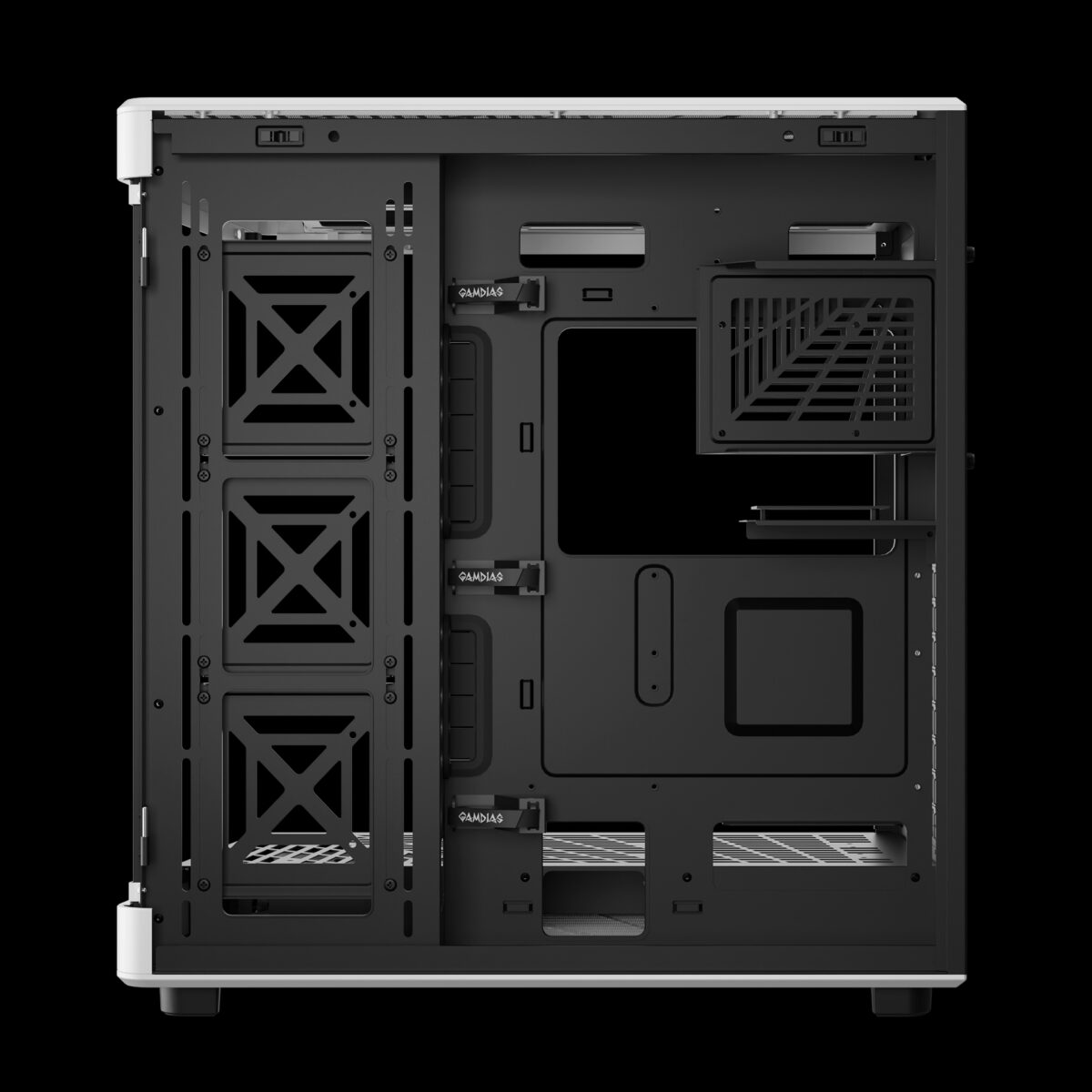 GAMDIAS NESO P1 BW FULLTOWER TG*2 BLACK WHITE CASE - Image 5