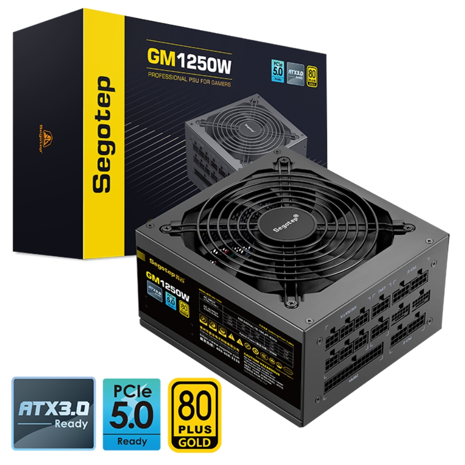 c3cafc40-841c-4d33-a0a2-442751baac52 SEGOTEP GM1250W 1250W ATX 3.0 GOLD 80PLUS FULL MODULAR POWER SUPPLY - Image 1