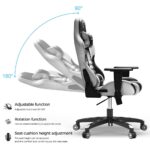 FURGLE CARRY SERIES RACING STYLE WHITE AND BLACK GAMING CHAIR - Image 5