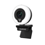 GAMDIAS IRIS M1 Streaming Webcam, Full HD 1080p 60FPS, Premium No Distortion Lens, Adjustable Ring Light, Accurate Auto Focus,BUILD-IN MIC, Works with OBS/StreamLabs/X Split for Twitch, Facebook, YouTube Streamer