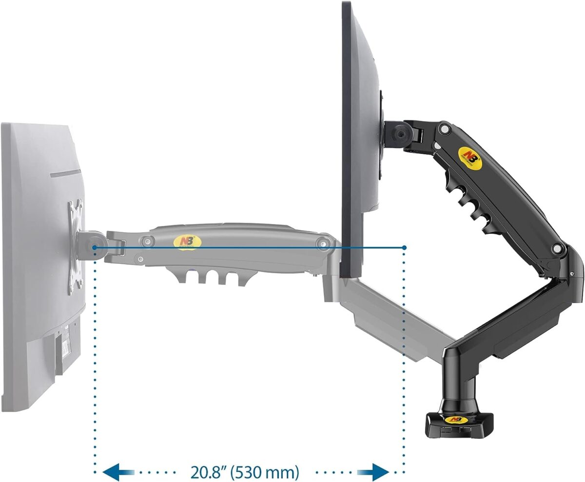 NB F80 17″-30″ Full Motion Ergonomic Monitor Arm - Image 8