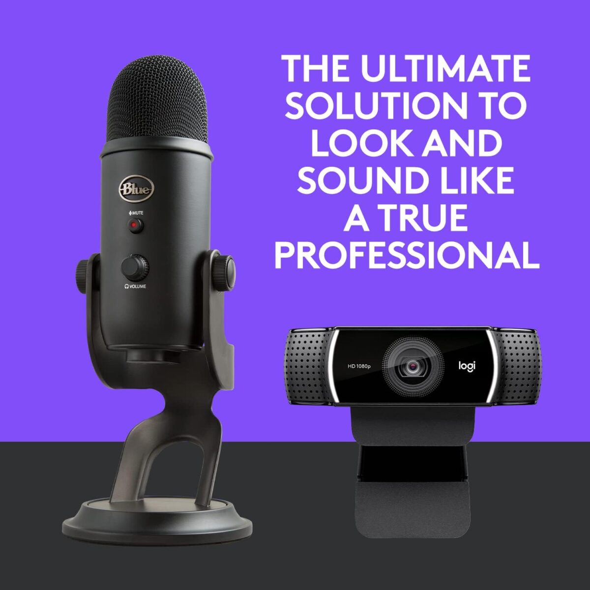 Logitech for Streamer & Creators : Pro Streamer Pack with Blue Yeti USB Microphone & Logitech C922 Pro HD Webcam . Logitech for Creators MIC AND WEBCAM