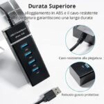 USB HUB 3.0 4 PORTS WITH CABLE 1.2M  120 CM MODEL : 303 - Image 3
