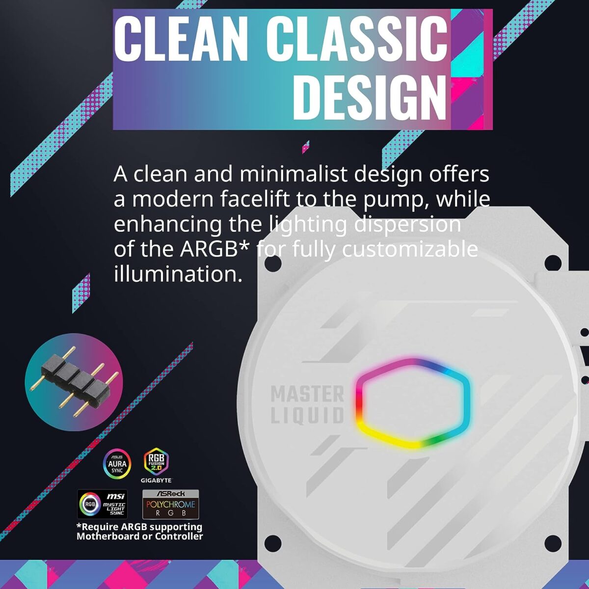 Cooler Master MasterLiquid 240L Core White ARGB - Image 3