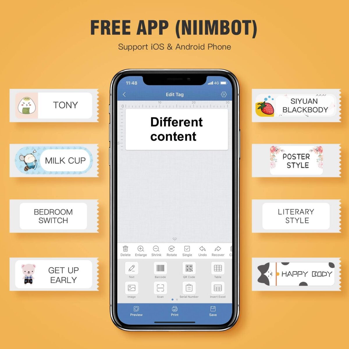 NIIMBOT D11 Label Maker Black with Tape - Image 8