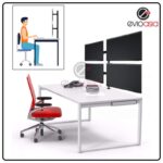 4 MONITOR ARM FULLY ADJUSTABLE DESK MOUNT STAND FOR 4 SCREEN UP TO 17”-30" - Image 2