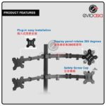 4 MONITOR ARM FULLY ADJUSTABLE DESK MOUNT STAND FOR 4 SCREEN UP TO 17”-30" - Image 7