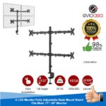 4 MONITOR ARM FULLY ADJUSTABLE DESK MOUNT STAND FOR 4 SCREEN UP TO 17”-30" - Image 13