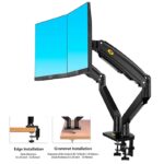 F195A Full Motion Dual LCD LED Monitor Mount Gas Spring Arm - WHITE COLOR - Image 8