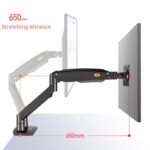 F195A Full Motion Dual LCD LED Monitor Mount Gas Spring Arm - WHITE COLOR - Image 10