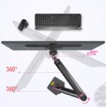 F195A Full Motion Dual LCD LED Monitor Mount Gas Spring Arm - WHITE COLOR - Image 11