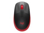 Logitech M190 Full-Size Wireless Mouse - Red Black - 910-005908
