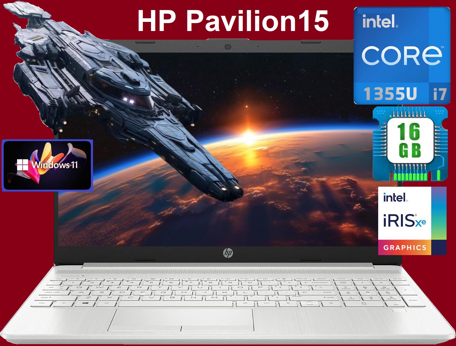 78G39AV HP Pavilion 15 i7-1355U 16GB RAM HP Pavilion 15 Intel® Core™ i7-1355U | 16 GB DDR4-3200 RAM , 256 GB NVMe™ M.2 SSD | 15.6 inch FHD + Intel® Iris® Xe Graphics | Windows 11 Home | Wi-Fi 6 , Bluetooth® 5.3 | Natural silver 78G39AV HP Pavilion 15 i7-1355U 16GB RAM HP Pavilion 15 Intel® Core™ i7-1355U | 16 GB DDR4-3200 RAM , 256 GB NVMe™ M.2 SSD | 15.6 inch FHD + Intel® Iris® Xe Graphics | Windows 11 Home | Wi-Fi 6 , Bluetooth® 5.3 | Natural silver
