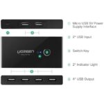 UGREEN KVM SWITCH USB 2.0 SHARING SWITCH 2 IN 4 OUT 480MB - Image 3