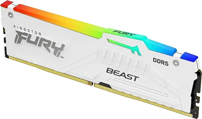RAM HYPERX FURY 16GB 6000MHz DDR5 RGB WHITE DESKTOP - Image 1