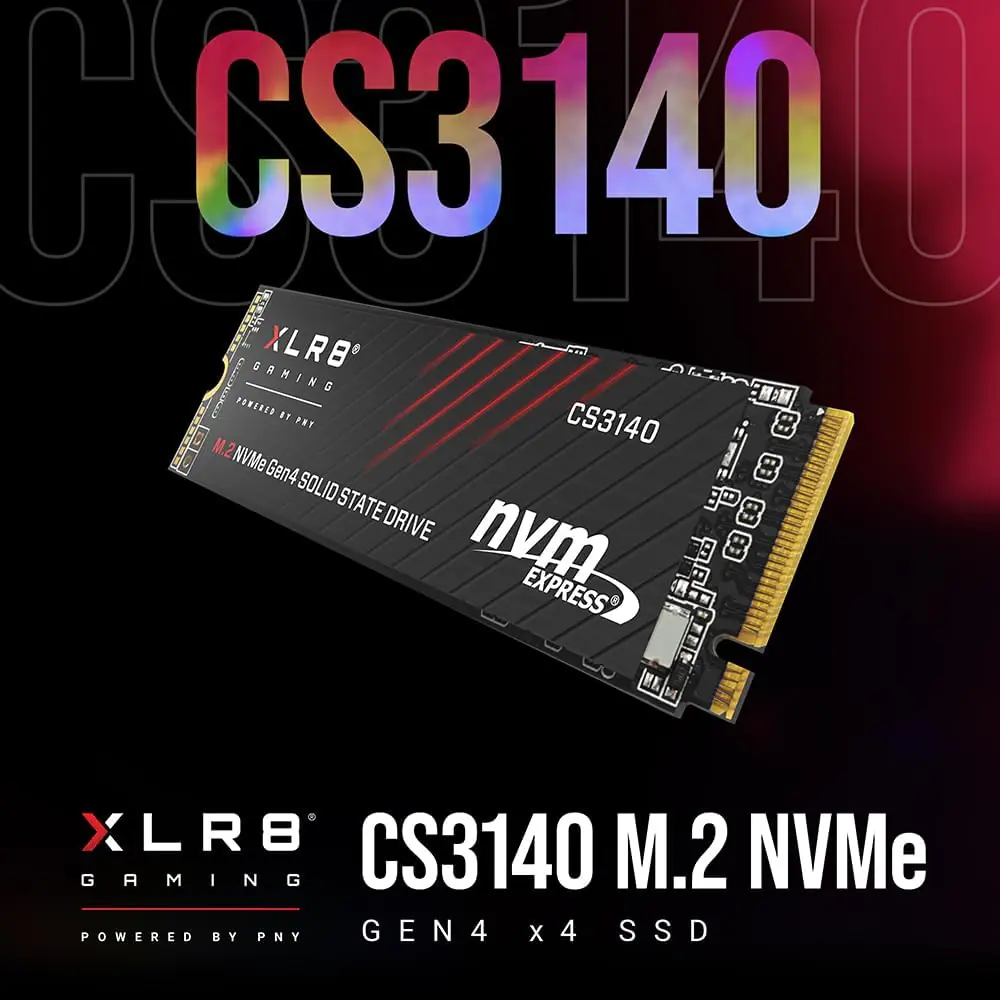 61t5OLtvPWL._AC_SL1000_ PNY XLR8 Gaming CS3140 2TB PCIe Gen4 NVMe SSD – M.2 2280, 7,500/6,850 MB/s, 3D NAND, PS5/PC/Laptop Upgrade, High-Performance Internal SSD, Black - Image 1