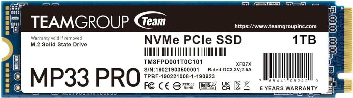 TEAMGROUP MP33 PRO 1TB NVME Cache 3D NAND TLC - Image 1