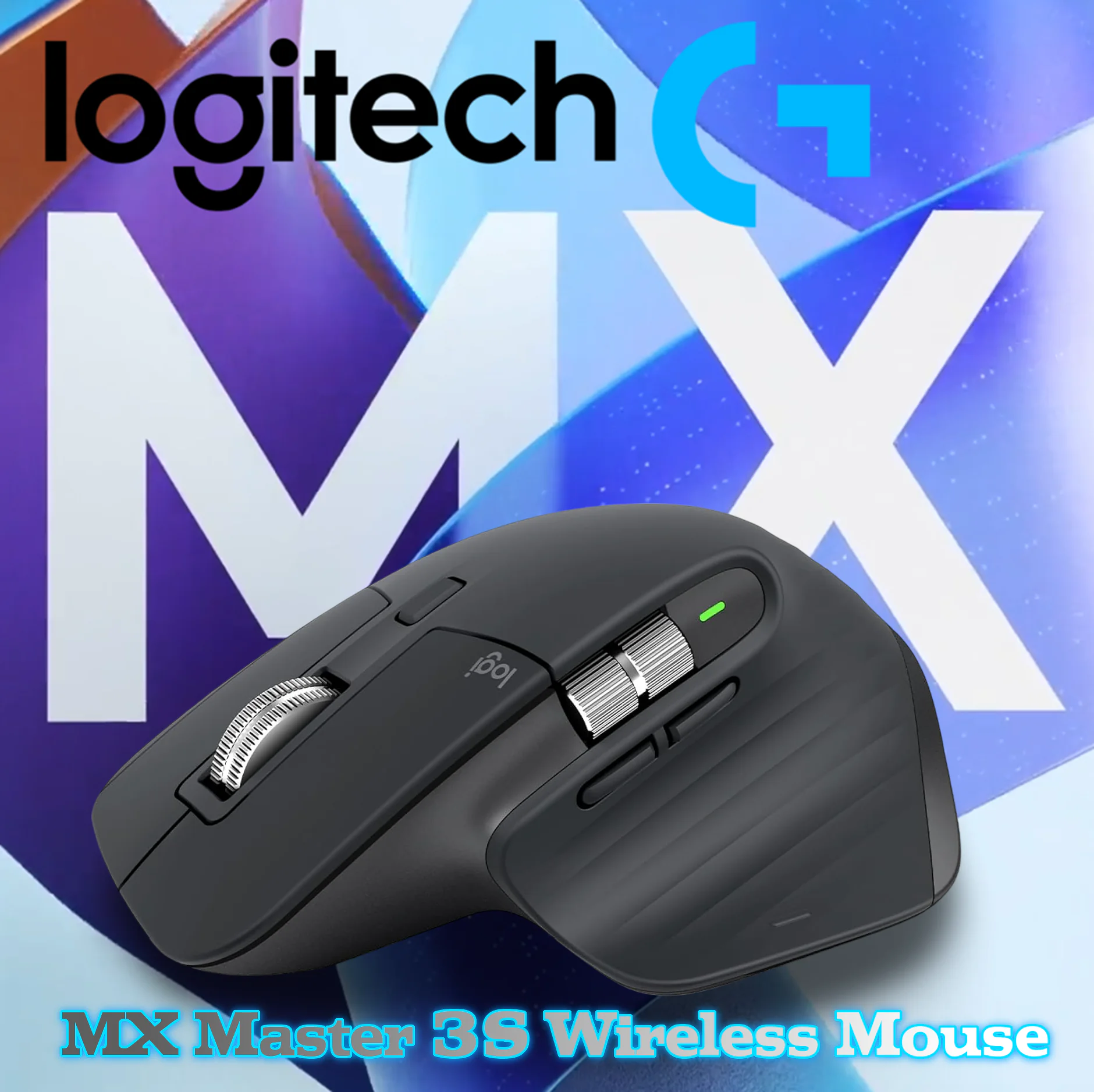 Logitech MX Master 3S Wireless Mouse – Graphite Black-Wireless Performance Mouse, Ergo, 8K DPI, Track on Glass, Quiet Clicks, USB-C, Bluetooth, Windows, Linux | Graphite