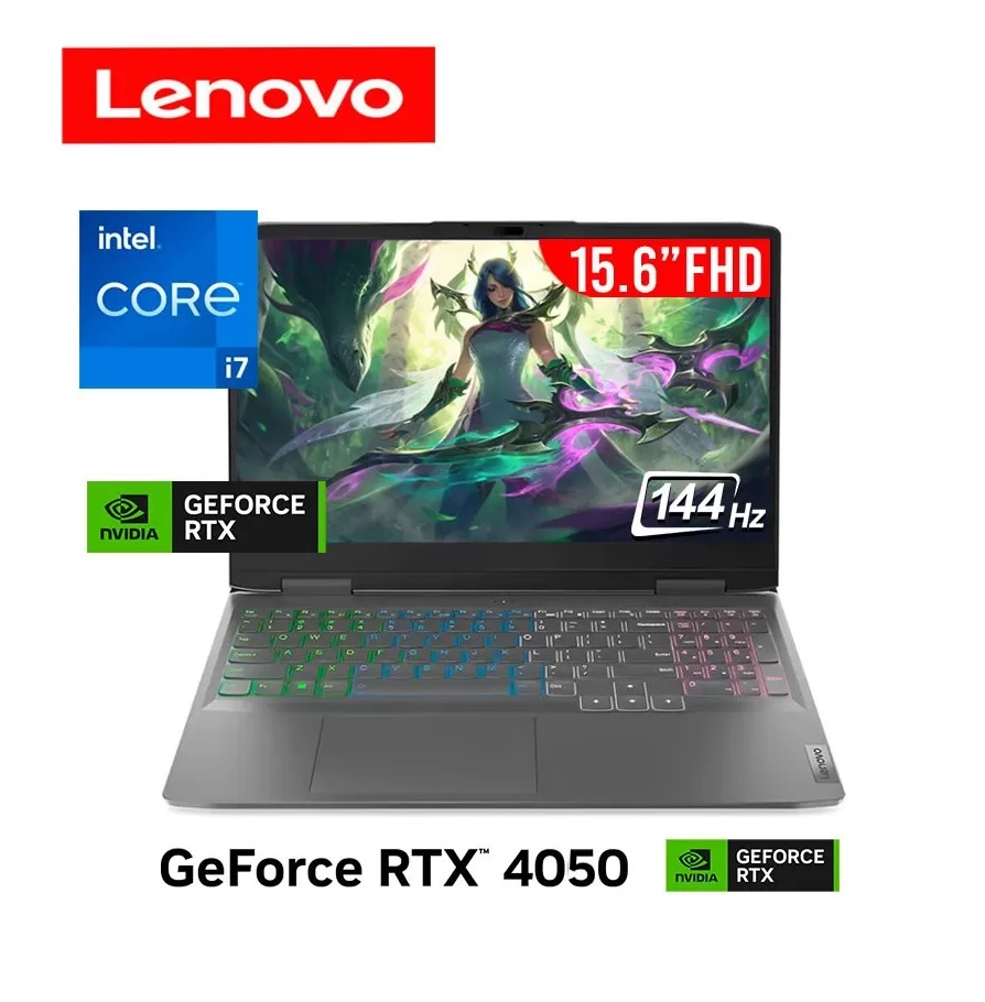 aaa Lenovo LOQ 15IRH8 15.6" FHD Gaming Laptop - Intel Core i7-13620H - RAM 16 GB (8+8 FREE) - SSD 512GB - Nvidia RTX 4050 - WINDOWS 11- RGB BACKLIT | 82XV00NCLK - Image 1