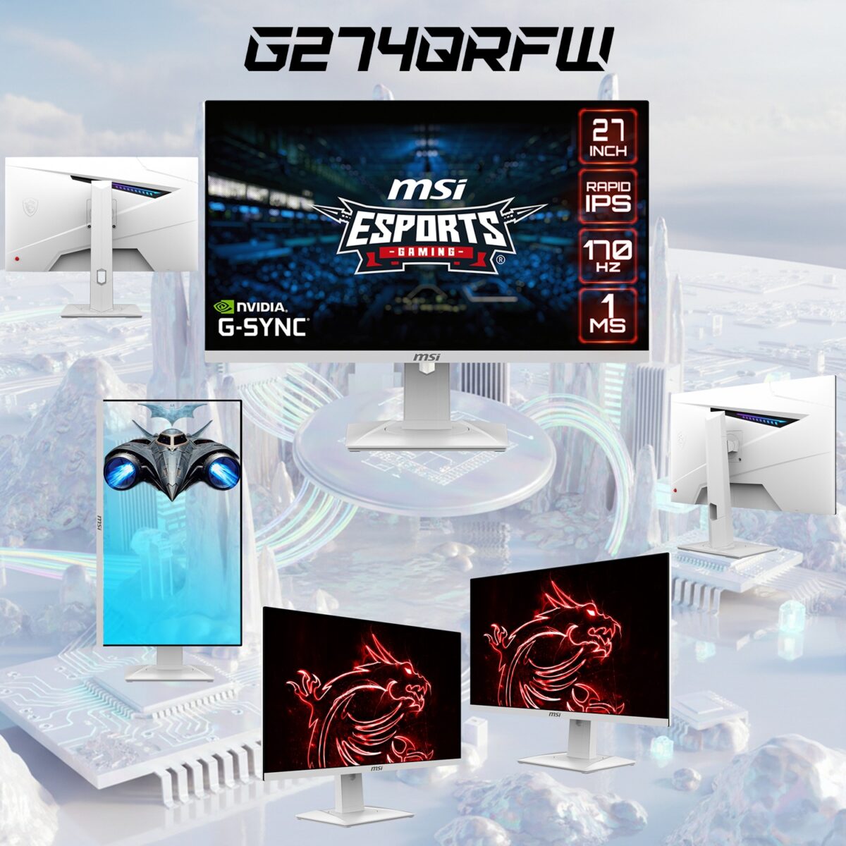 MSIG274QRFW MSI G274QRFW 27 INCH 2K 180HZ QHD 1MS IPS GAMING MONITOR MSI Optix G274QRFW 27” Rapid IPS WQHD White Gaming Monitor , 170Hz Refresh Rate , 1ms GtG , G-SYNC Compatible , Wide Color Gamut , HDR Ready , Tilt - Swivel - Height - Pivot Adjustable Stand