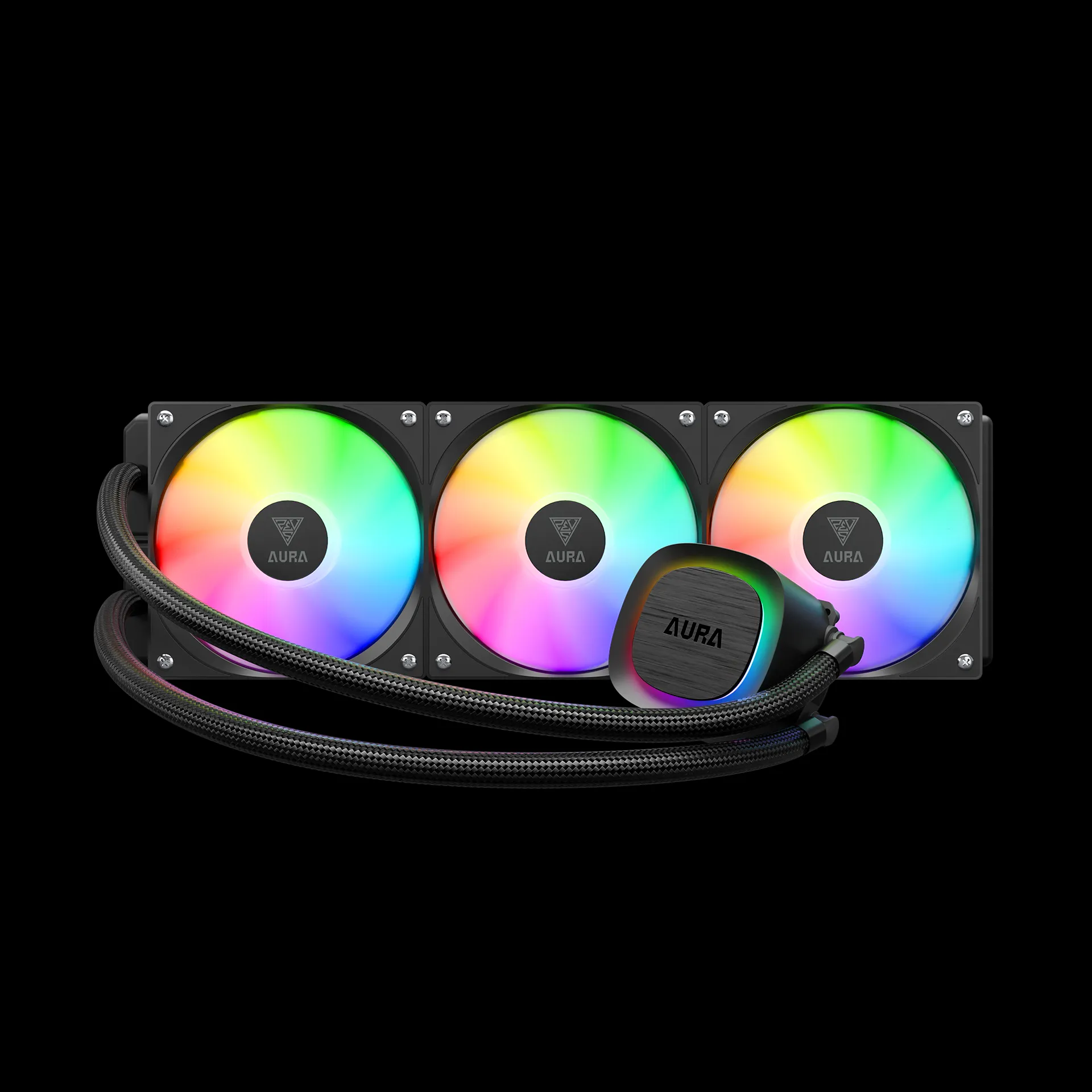 GAMDIAS AURAGAMDIAS AURA GL360 V2 Liquid  Cooler RGB 360 Radiator, 3 x 120 mm PWM Fans, Mirror Style Pump for Intel/AMD Ryzen - BLACK - FROM EXPERT ZONE