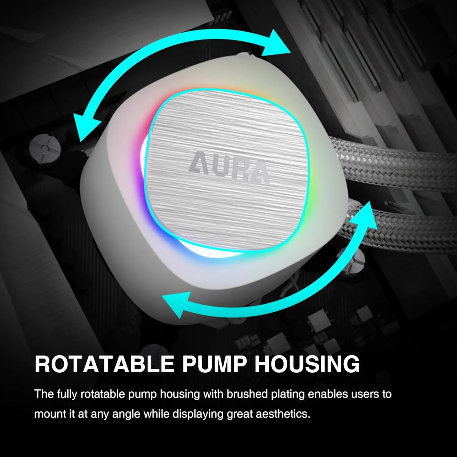 AURA-GL360-V2-W AURA GL360 V2 ARGB AIO CPU Liquid Cooler GAMDIAS AURA GL360 V2 Liquid CPU Cooler, 120mm, Triple Fan, White ARGB AIO, Mirror Style  Rotatable Pump, LGA 1700/AM5 Ready, Built-in Lighting Effects, Hidden Cable Management | WHITE  AURA-GL360-V2-W