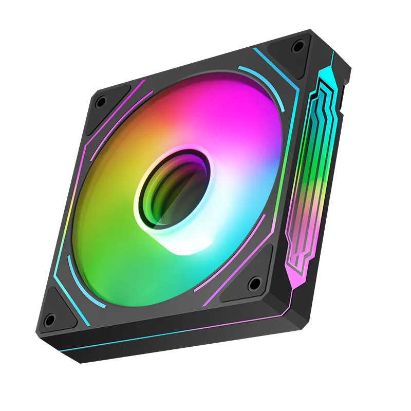 SEGOTEP HB12 Gaming PC Cooling Fan - 120mm - Infinity Mirror ARGB Design on Sides - PWM - Hydraulic Bearing- 42.47 CFM- Single Fan - Black