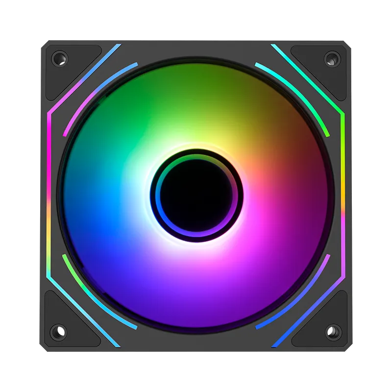 SEGOTEP HB12 Gaming PC Cooling Fan - 120mm - Infinity Mirror ARGB Design on Sides - PWM - Hydraulic Bearing- 42.47 CFM- Single Fan - Black