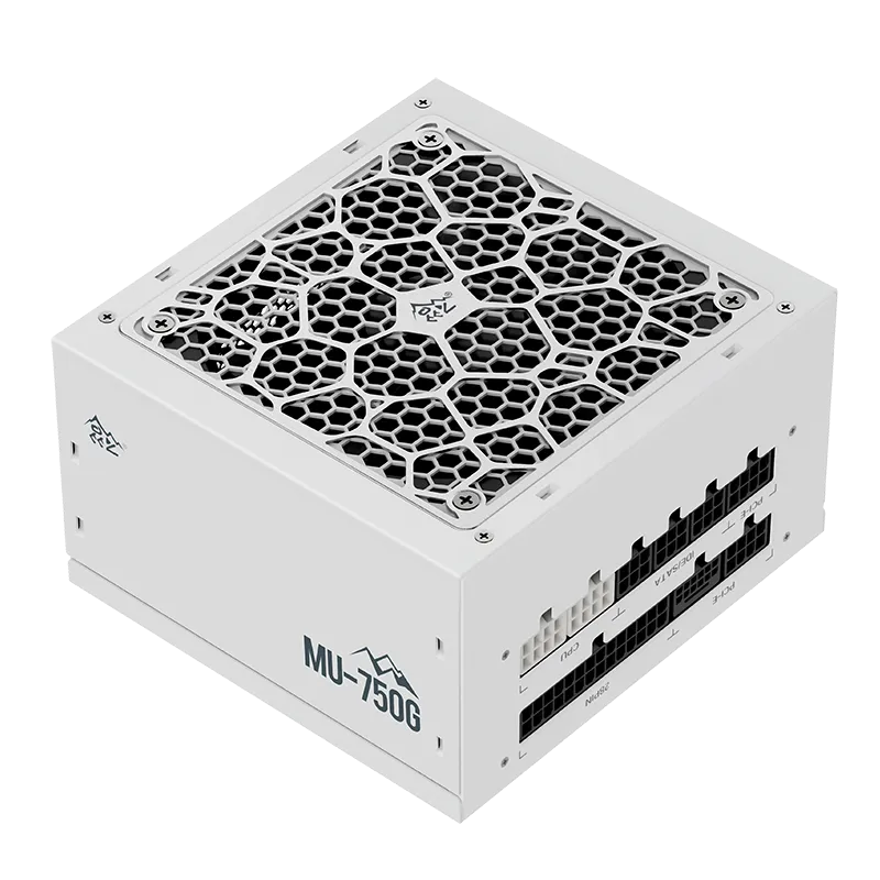 Segotep MU-750G 750W PSU Kunlun 80 Plus Gold Certification ATX 3.0 & PCIe 5.0 Full Modular Power Supply Active PFC FDB Fan LLC Pro + DC-DC Framework – WHITE