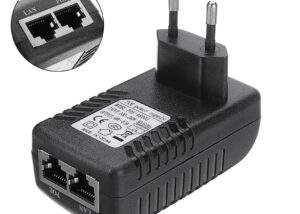 PoE Injector 48 V 0.5 A RJ45 Power Supply Ethernet Adapter EU Wall Plug for Telephone, Camera and Much More, Power Over Ethernet Injector, Black, 24 W, 802.3Af, POE Power Supply