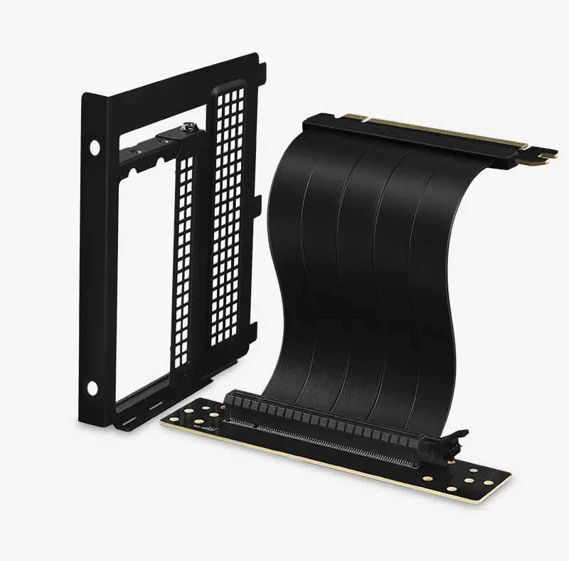 DeepCool Vertical GPU Bracket PCIe 4.0 Vertical GPU Mount Accessory , Riser Cable High Speed Flexible Extender Card Extension Port 90 Degree - Black