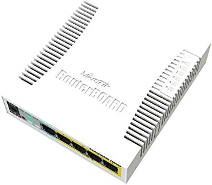 Mikrotik RB260GSP 5 Gigabit Ethernet Ports and One SFP Cage / SOHO switch - supports Atheros Switch Chip , 53 W-30 V . Switch 5 Gigabit Ethernet Ports SFP