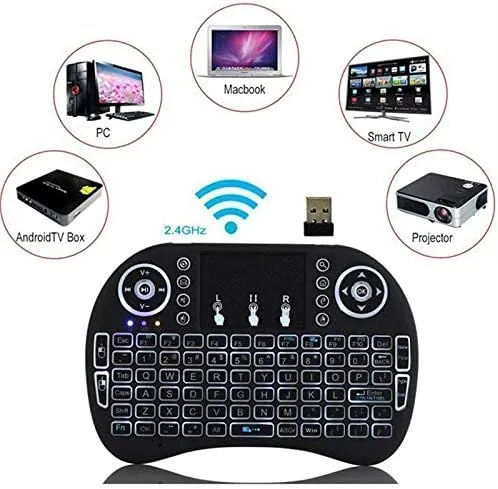 51aSgM5y71L._AC_ Keyboard & Remote Control for Smart TV, IPTV, PS4, PC, Pad - With Touchpad - Mini Wireless Backlit Multimedia KeyBoard 2.4GHz USB Rechargeable Keyboard Remote Control for Smart TV