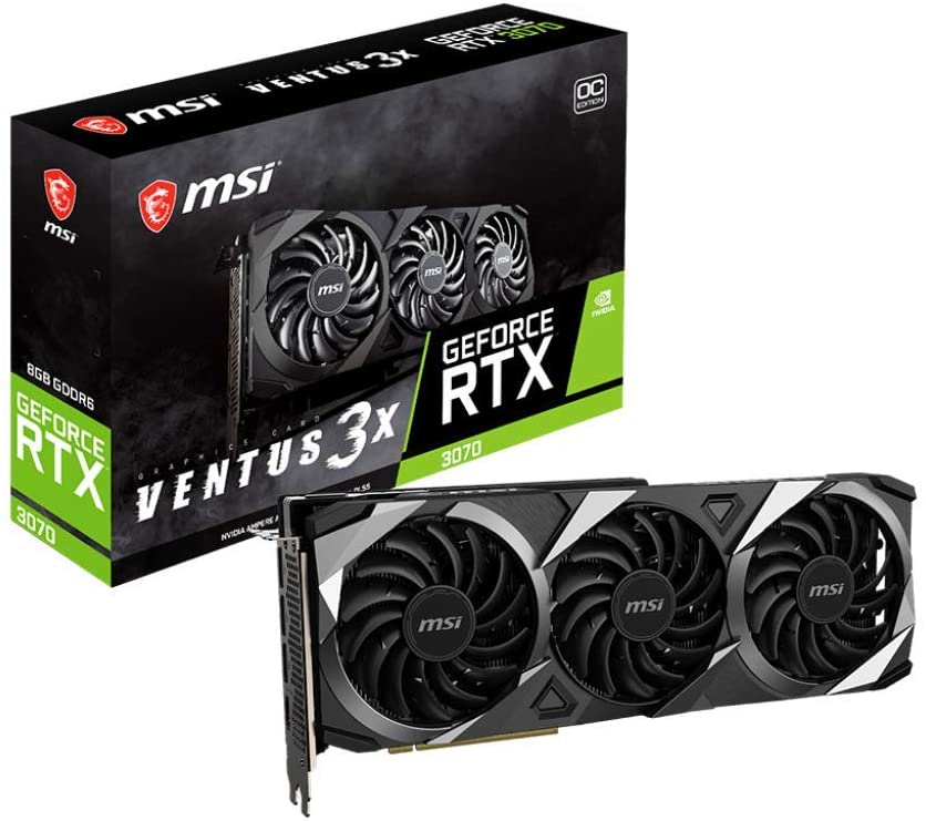 61fDaVqnEUL._AC_SL1024_.jpg MSI Gaming GeForce RTX 3070 8GB GDRR6 256-Bit HDMI/DP TORX Fan 3.0 Ampere Architecture OC Graphics Card (RTX 3070 Ventus 3X OC) --- USED ITEM - Image 1