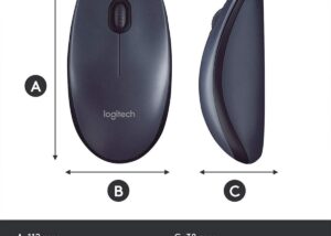 Logitech M100 Corded Mouse – Wired USB Mouse for Computers and Laptops, for Right or Left Hand Use, Black ,3 BOTTENS ,ZERO SETUP REQUIRED ,BUILT BY LOGITECH