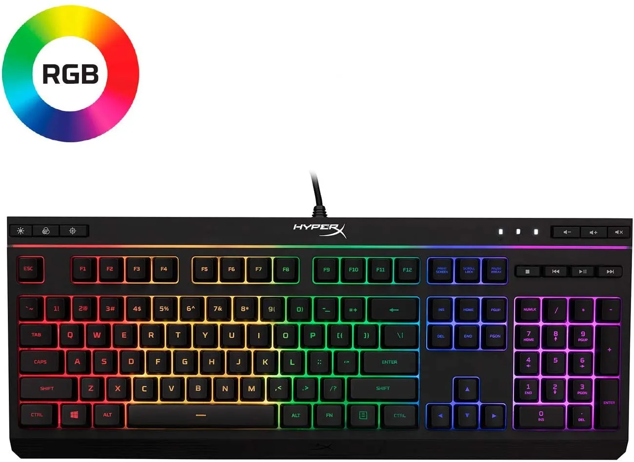 HyperX Alloy Core RGB – Membrane Gaming Keyboard – Comfortable Quiet Silent Keys with RGB LED Lighting Effects, Spill Resistant - Image 2