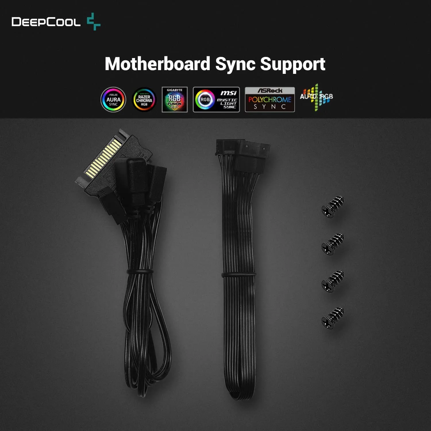 DeepCool 3IN1 120mm ARGB Fans Black : DeepCool FC120 3IN1 Performance 120mm ARGB LED PWM Fan, Daisy-Chain Interconnect Cable, Black, Triple Pack- BLACK