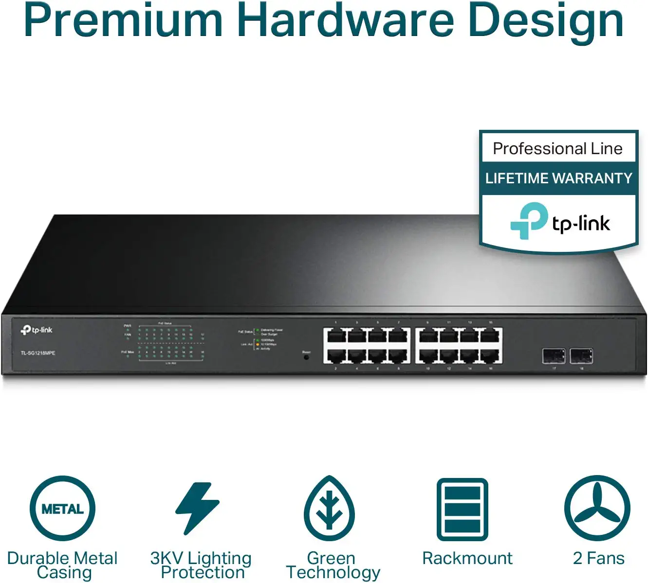 TP-Link TL-SG1218MPE | 16 Port Gigabit PoE Switch | Easy Smart Managed