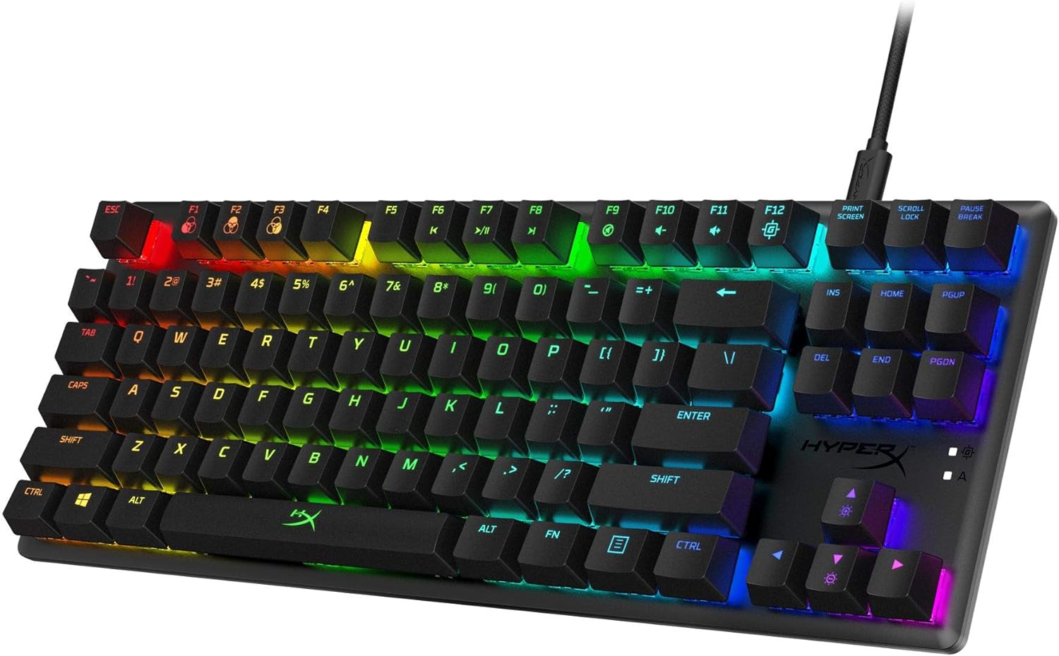 Tenkeyless Red Switches Mechanical Gaming Keyboard : HyperX Alloy Origins Core - Software Controlled Light & Macro Customization, Compact Factor, RGB LED
